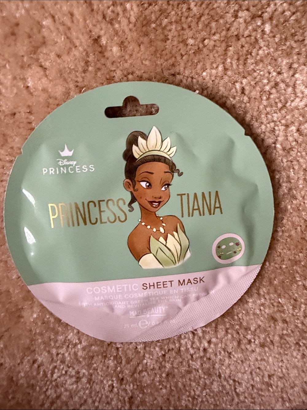 Disney Princess Tiana Sheet Face Mask - Mint Green